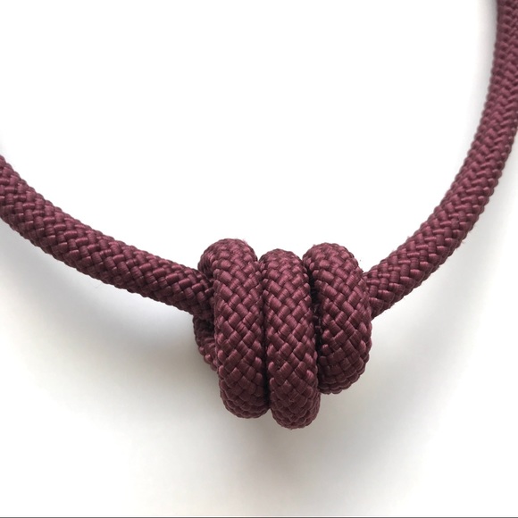 Burgundy long rope necklace multiple ways to wear - Picture 2 of 15